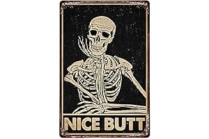 Metal Tin Sign Wall Decor: Funny Skeleton Adorns Your Space with Vintage Charm