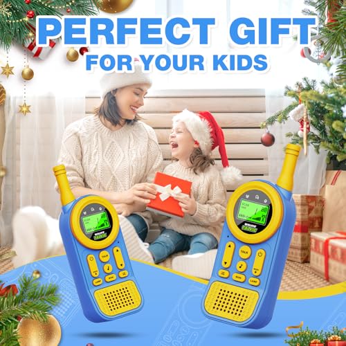 Image of Walkie Talkies for Kids Toys: Toys for 3-12 Year Old Boys Girls - 22 Channels 2 Way Radio Toy with Backlit LCD Flashlight - 3 Miles Range for Outside /Camping /Hiking (2-Pack) Blue