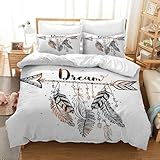 Funda Nordica Cama 90 Dream Catching Network Infantil Juego de Funda de Edredón de Microfibra de 3 Piezas,con Cremallera,Suave 1 Funda de Edredón 150x220cm+2 Fundas de Almohada 50x80cm