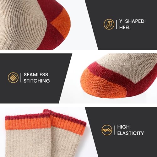 Image of Wool Socks for Women - Womens Wool Socks Winter Sock for men Warm Thick Knit Soft Vintage Casual Crew Sock