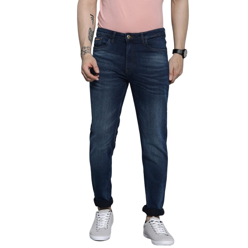 the indian garage co Men Slim Fit Solid Mid-Rise Stretchable Jeans-picture-25
