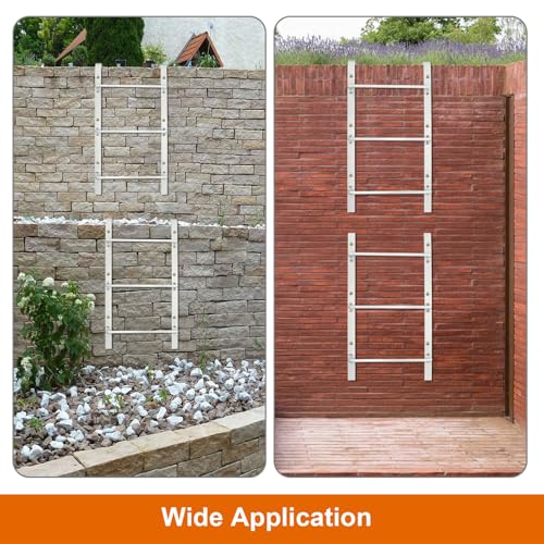 Zwinz Escada de poço de janela de 3 degraus enganchada, escada de escape de incêndio de aço resisten