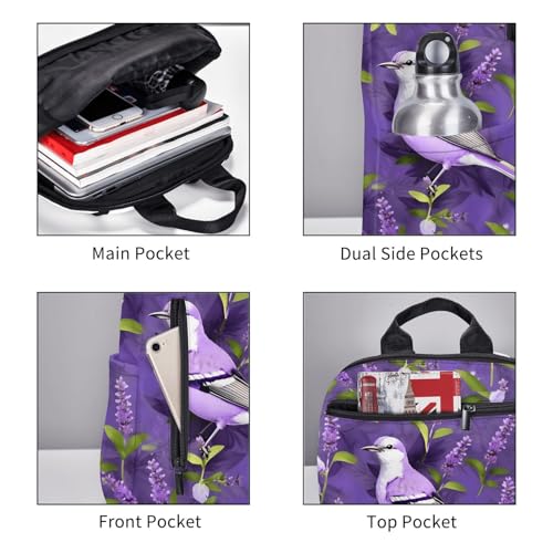 Sac à dos léger violet lavande ergonomique et grand compartiment