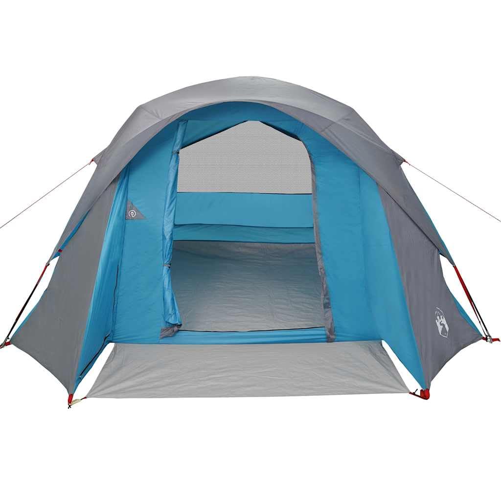 Tienda de campaña familiar para 6 personas, de poliéster 185T con revestimiento de poliuretano, tienda grande para exteriores con toldo extraíble, 346 x 252/317 x 195 cm, color verde