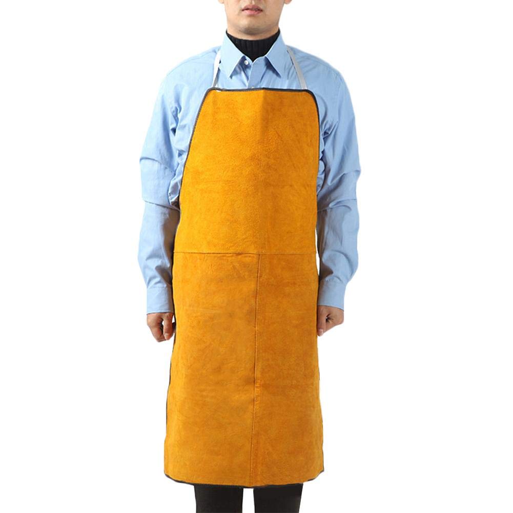 Tablier De Soudeur Tablier De Travail en Cuir pour Homme Femme, Anti-fouling Prévention Incendie pour Le Soudage Électrique La Métallurgie Usinage