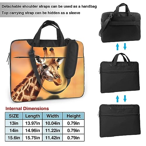 Sac pour ordinateur portable à imprimé girafe spacieux pour ranger vos accessoires