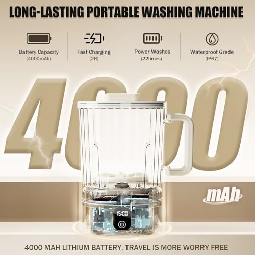 Image of Underwear Washing Machine, Upgrade 2.5L Mini Portable Washing Machine, Mini Washer Deep Cleans Small Clothes for Apartment, Dorm, RV, Travel & Hotel Use (khaki)