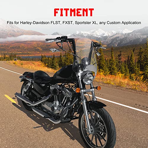 Innoglow 18" Motorcycle Handlebar Ape Custom Hangers Handlebar Black 1 1/4" Handlebar Fit For Harley-Davidson Flst, Fxst, Sportster Xl #TOP6