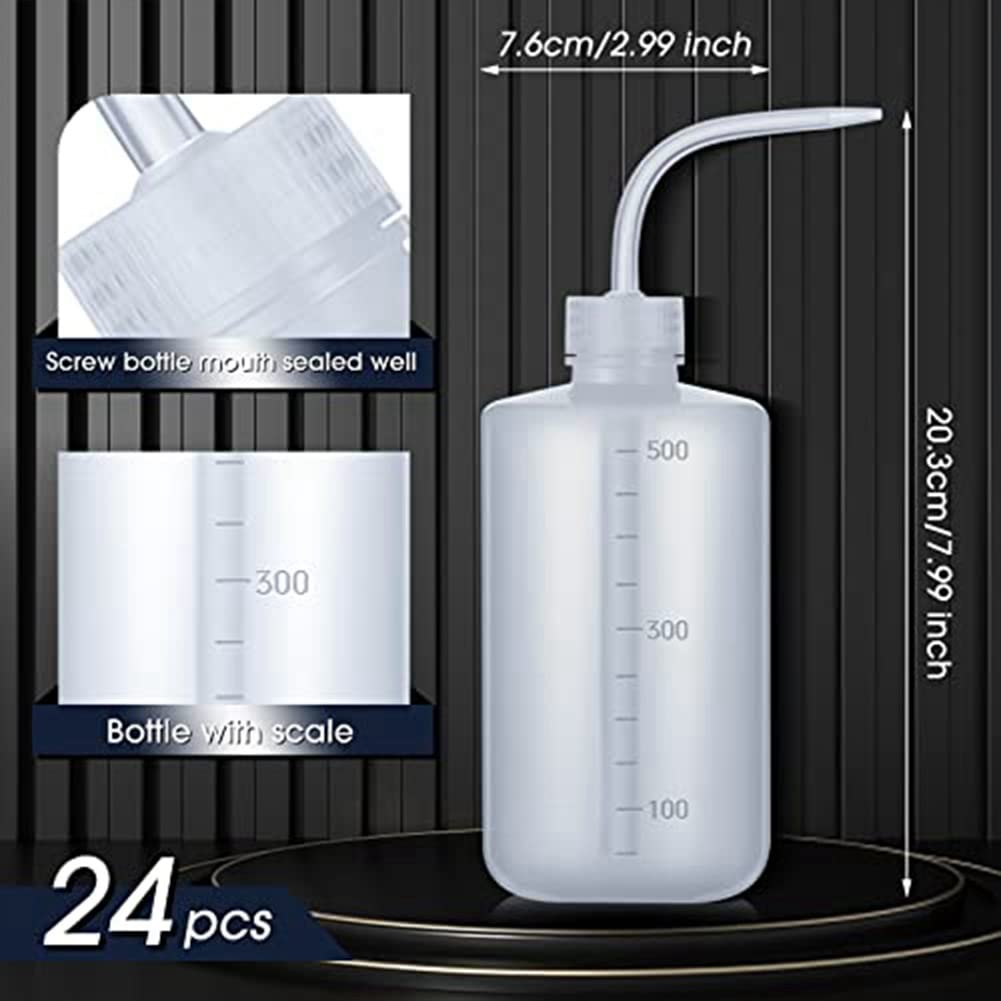 24 Stück 500 Ml Spritzflaschen Aus Kunststoff, Quetschflaschen für Flüssigkeiten, Laborwaschflaschen, Preiswerte Plastik-Quetschflaschen