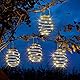 Garden Mile Weiße solarbetriebene LED-Gartenornamente Außenlaterne Lichter mit Spiraleffekt - Hängende Kupfer-LED-Solarlaternen für Party, Hochzeit, Gartendekor (Spirallicht, 4 Stück)