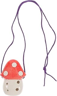 STOBOK Beginner Ocarina Musical Instrument Children 6- holes Ocarina Wind Instrument 6 Hole Ocarina Instrument, Ceramic Ocarina Mushroom Shape Practice Ocarina for Kids Beginners