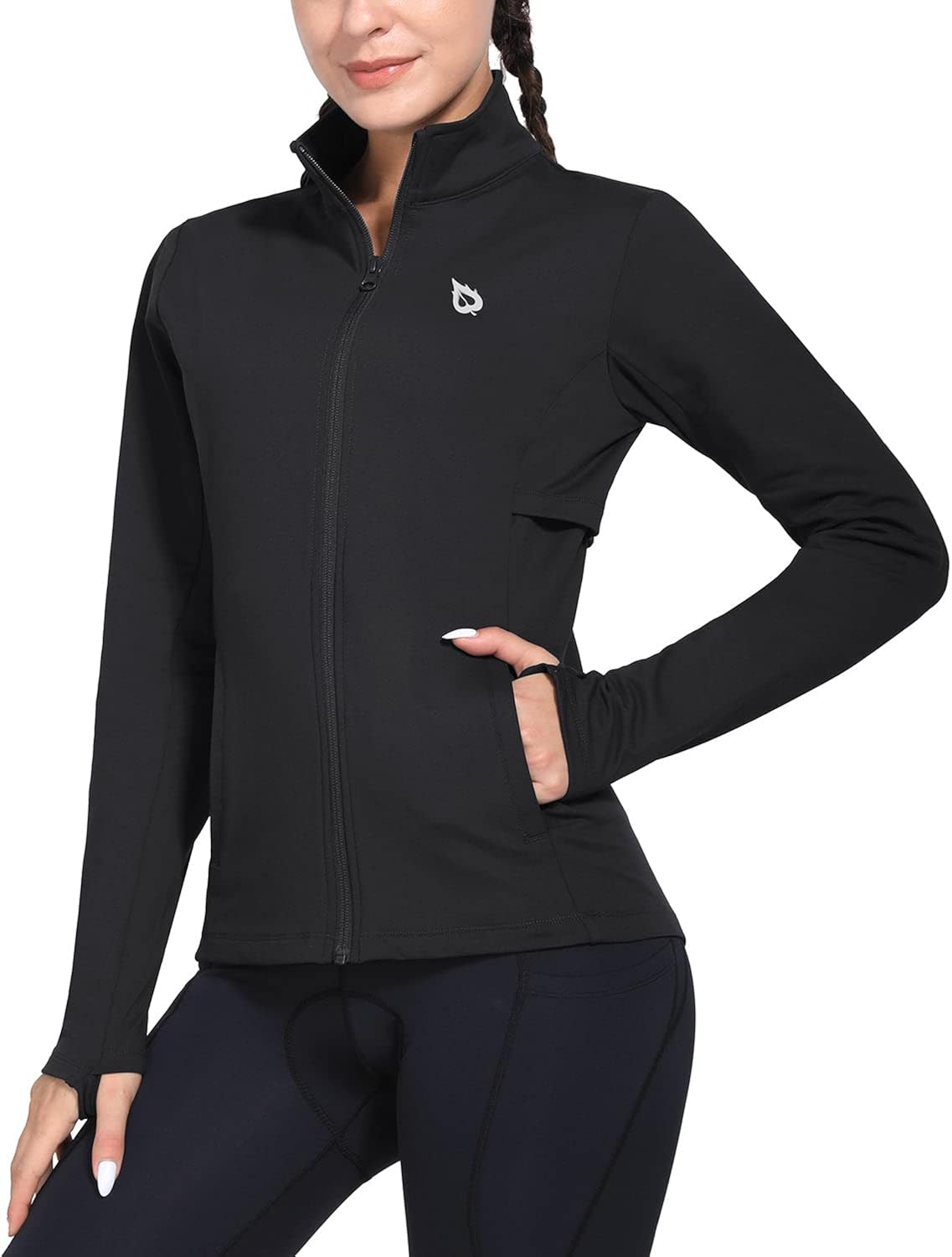 BALEAF Women's Fleece Running Jacket Water Resistant Full Zip Winter Cold Weather Gear Thermal Cycling Workout Jackets : Clothing, Shoes & Jewelry
