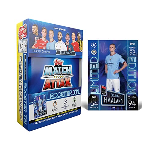 2022-23 Topps Match Attax Champions League Cards - Blue Mini Tin (38 Cards + 2 LE)