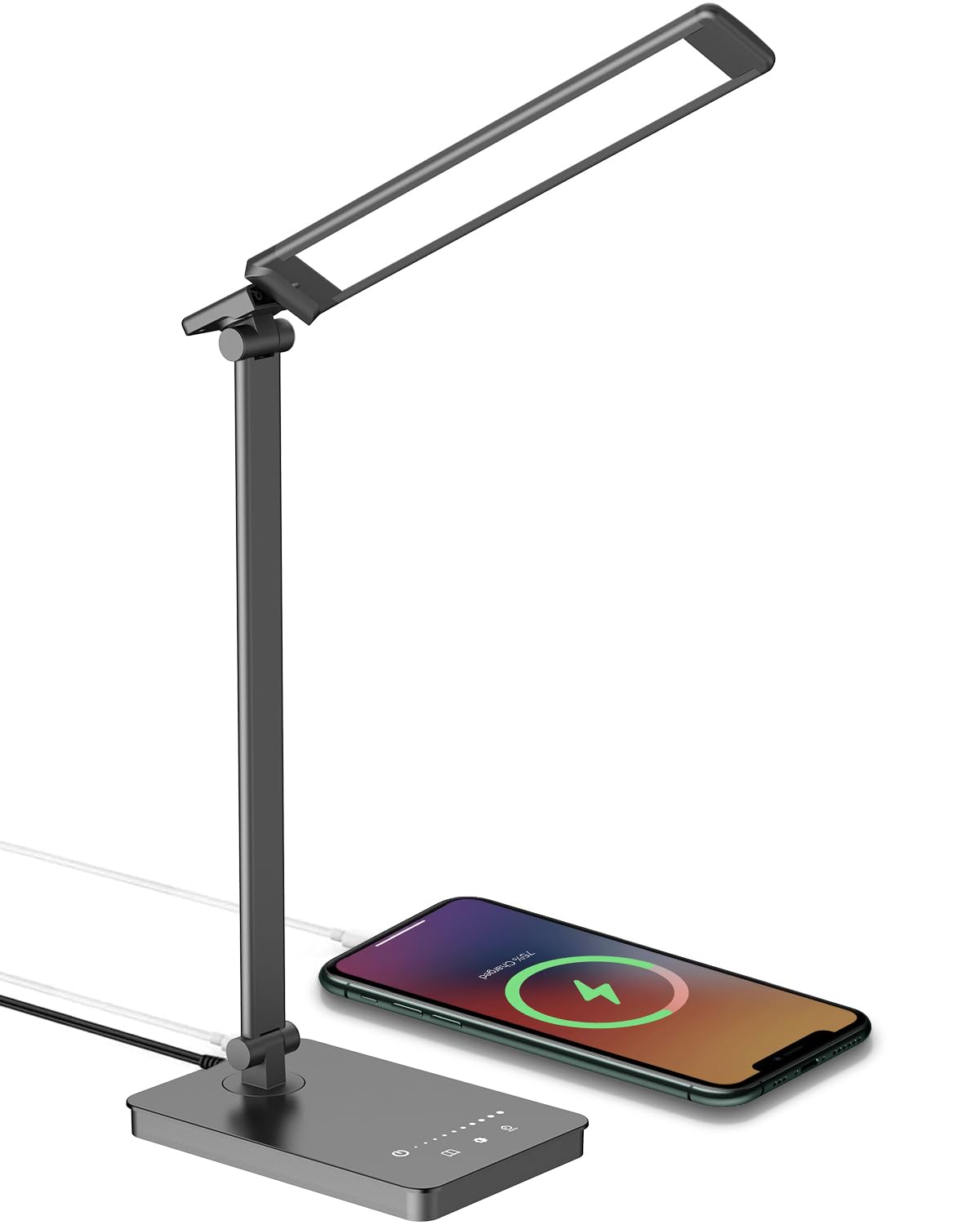 kwotry Lámpara Escritorio LED, Flexo LED Escritorio Regulable, 10 Niveles de Brillo 5 Modos de Color con Función de Temporizador, Control Táctil, Lámpara LED Estudio para el Hogar, Oficina, Lectura