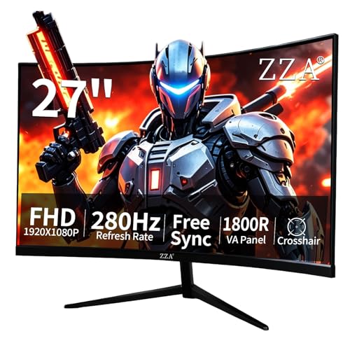ZZA 27 Inch Gaming Monitor with 1800R Curved Screen