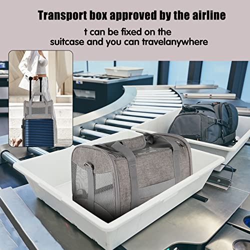 Image of Cat Carrying Case - Pet Carrier Airline Approved, Protable and Breathable Pet Travel Carrier Removable Fleece Pad, Collapsible Cat Carrier Dog Carrier for Medium Cats Small Cats Dogs (X-Large, Grey)