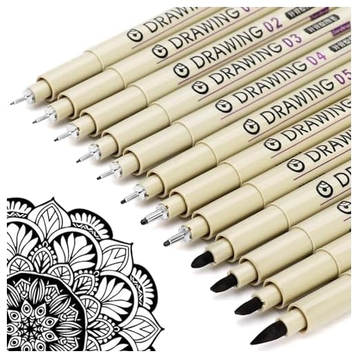 Muchcute Micro Fineliner Drawing Art Pens,12 Black Art Supplies Adult Craft