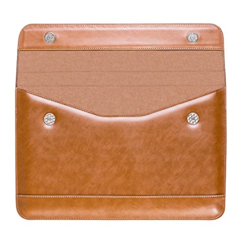 LENTION Split Leather Sleeve Case Compatible 2016-2019 MacBook Pro 13 (Thunderbolt 3), New Mac Air, XPS 13, iPad Pro 12.9 and Ultra Slim Laptop, Magnetic Snaps & Soft Touch (Brown) - Thumbnail 2