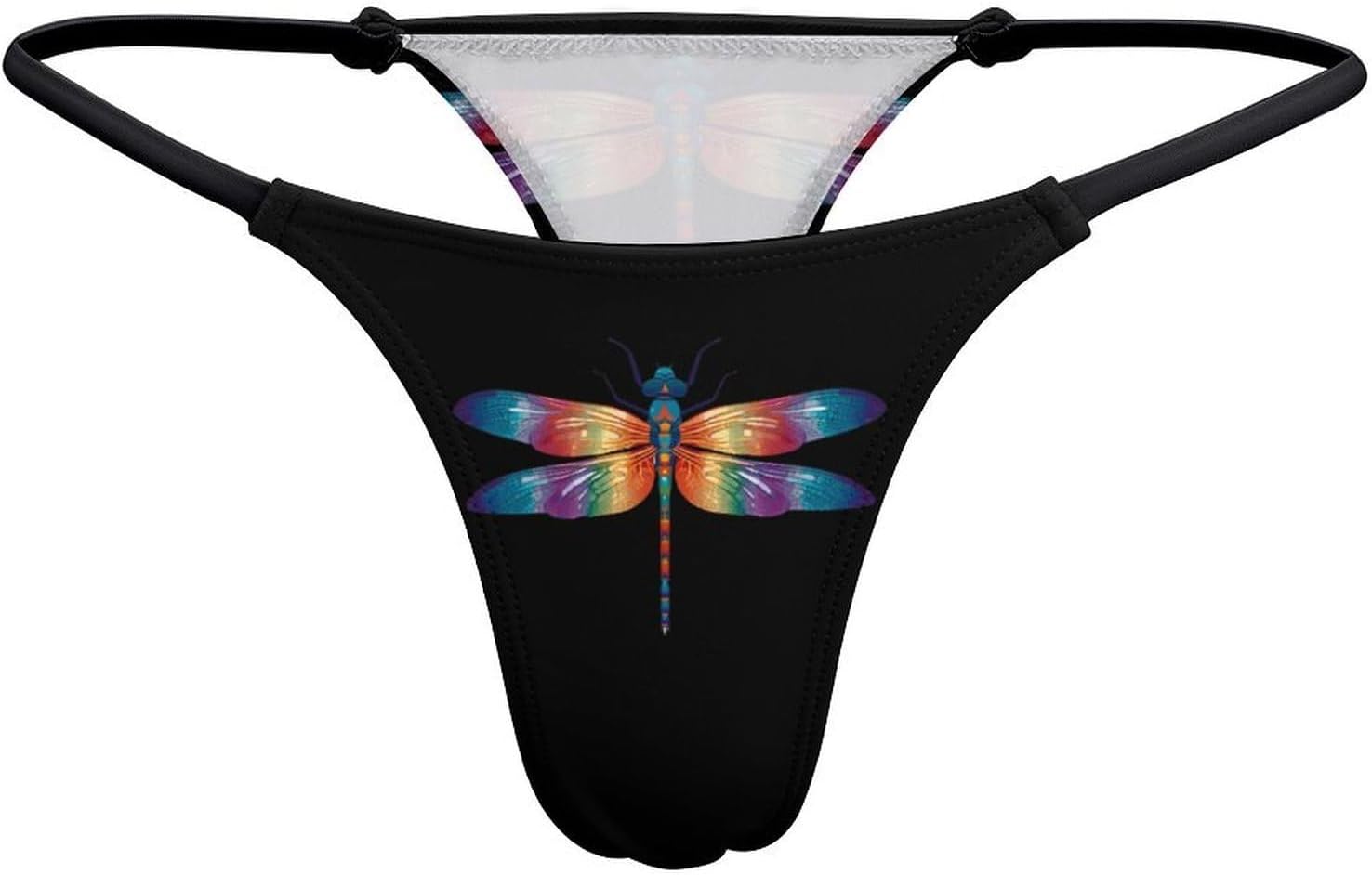 Colorful Dragonfly Thongs for Women Underwear G-String Panties | Breathable,Low Rise Panties,T-back,Sexy,Briefs,No Show Thongs