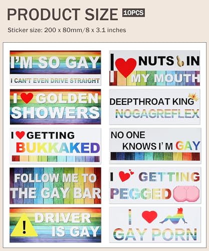 Bylikeho 1701CSBCSTZ001 10Pcs Car Stickers,Magnetic Bumper Stickers,Car Accessories,Funny Bumper Sticker,Automotive Stickers,Prank Stickers,Reusable Bumper Stickers,Suitable thumb #1