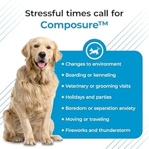 VetriScience Composure Calming Chews for Dogs – Clinically Proven Dog Anxiety Relief Supplement with Colostrum, L-Theanine & Vitamin B1 for Stress, Storms, Separation & More – 60 Count, Chicken Flavor