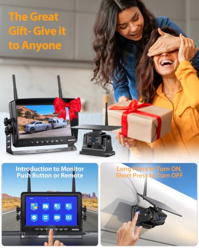 Magnetic Solar Wireless Backup Camera:Plug and Play 7" DVR 1080P Monitor - image 8