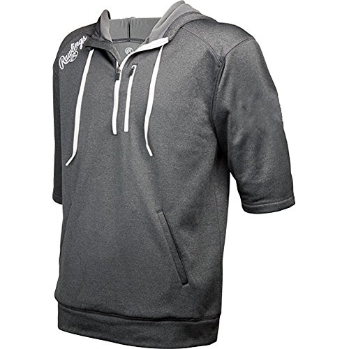 Rawlings Men's Half Sleeve Performance Hoodie, Grey, XX-Large
