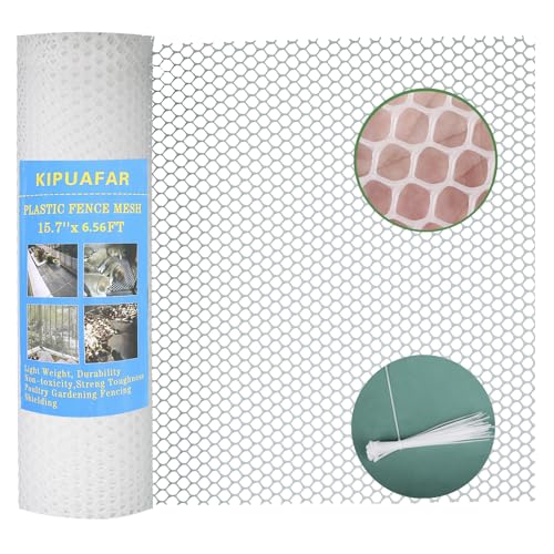 White Plastic Wire Mesh Fence 15.7IN x 6.56FT - Commercial