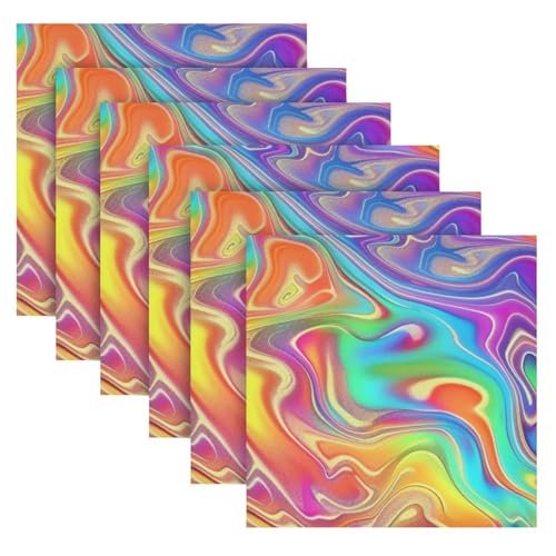 Servilletas de tela multicolor 20x20 in set 6 pcs poliéster miniatura 2