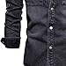 JEShifangjiusu Mens Foldable Sleeve Washed Fashion Jean Shacket Snap Front Denim Trucker Jacket All Cotton Fall Jean Outwear (Black,X-Large)