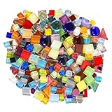 Bunt Mosaiksteine, 500g Bunt Polygon Mosaikfliesen, Mosaiksteine zum Basteln Set Mini Sortierte Mosaik Steine für Wohndekoration DIY Kunsthandwerk Fotorahmen