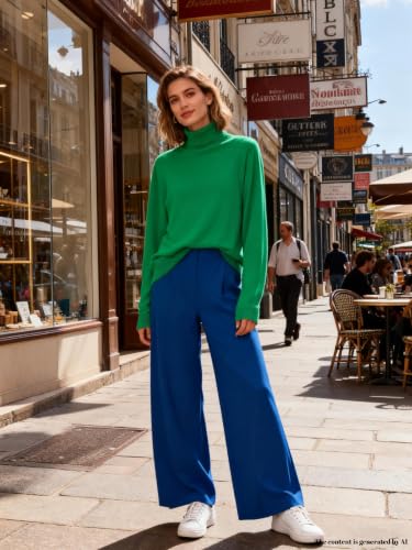 Image of SANGTREE Women's Turtleneck Sweaters Long Sleeve Pullover Tops | Breathable Lightweitht Fabric| Fall Winter Fashion Outfits| Perfect for Daily,Office,Vacations,Holiday,Family Gatherings Etc.