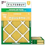 Filterbuy 17.5x23.5x1 Air Filter MERV 11 (MPR 1200) Allergen Defense Replacement (3-Pack), Electrostatic Pleated HVAC AC Furnace Filters, Made in USA (Actual Size: 17.38 x 23.38 x 0.75)
