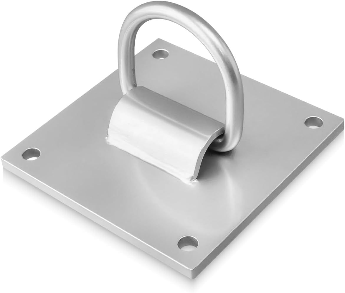 5.9 x 5.9 Inch D-Ring Anchor Plate for Concrete Walls Ceilings Columns, Heavy Duty Reusable Fall Protection D-Plate Anchor, Thickness 8mm