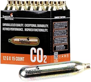 Lancer Tactical 15 Pack 12g CO2 Cartridges for Air Guns, BB Guns, Airsoft Pistols & Paintball Accessories