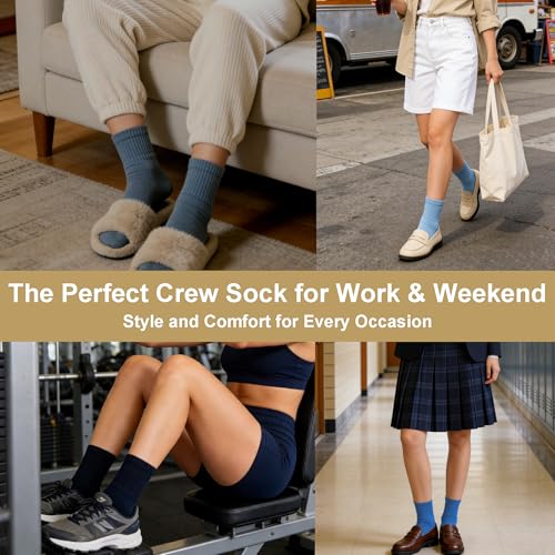Image of Womens Cotton Anti-Pilling Quarter Crew Socks | Moisture-wicking, Odor-control, Lightweight, Office /gym, 7-pair, US 6-10