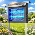 Zechuan Solar Bug Zapper Outdoor, Cordless Rechargeable Mosquito Killer