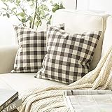 Phantoscope Pack of 2 Checker Plaid Gingham Throw Pillow Covers Farmhouse Classic Rustic Decorative...