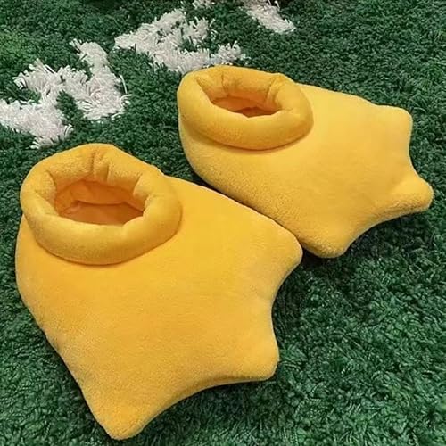 Cartoon Duck Feet House Slippers Cute Fluffy Claw Paw Indoor Shoes Funny Xmas Halloween Plush Fuzzy Warm Home Slippers3