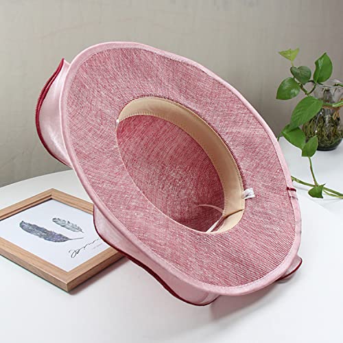 Petalum Chapeau de Mariage Vintage Année 50 Femme Chic Capeline Eglise Elégant Fascinator Hat Chapeau Bibi de Soleil avec Voile Ruban en Maille Plume Fleuri pour Cocktail Marié Cérémonie – vue 3