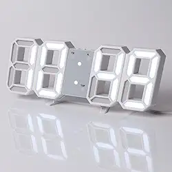 Relógio de Parede e Mesa Digital 3D LED, Despertador Moderno com Termômetro e Data, Brilho Automático, Design Decorativo para Sala Quarto e Escritório (USB)