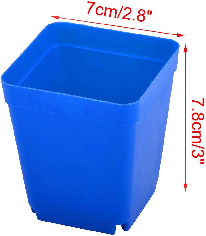 Sourcingmap Plastic Planters Indoor Flower Pot Mini Plastic Flower Seedlings Pot Garden Plant Pot Home ation Flower Pot 10pcs Blue - Image 3