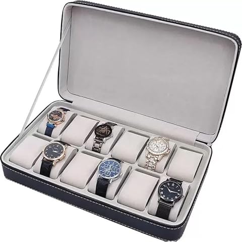 ZiaWorld 12 Slots Luxury Watch Storage Box Cover