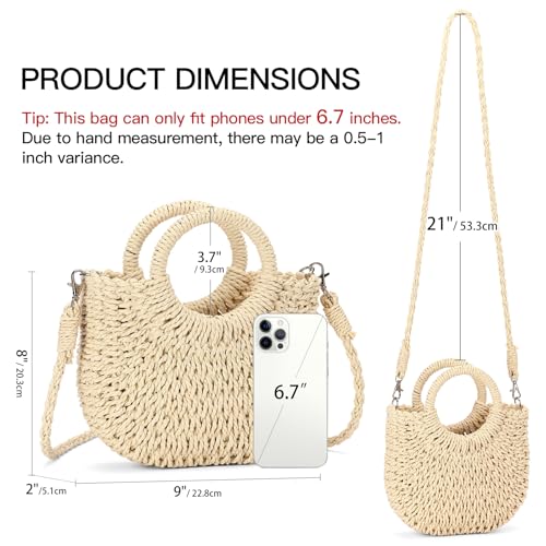 Image of RNIEGA Small Straw Crossbody Bag for Women Woven Summer Shoulder Phone Purse Beach Handbag for Vacation