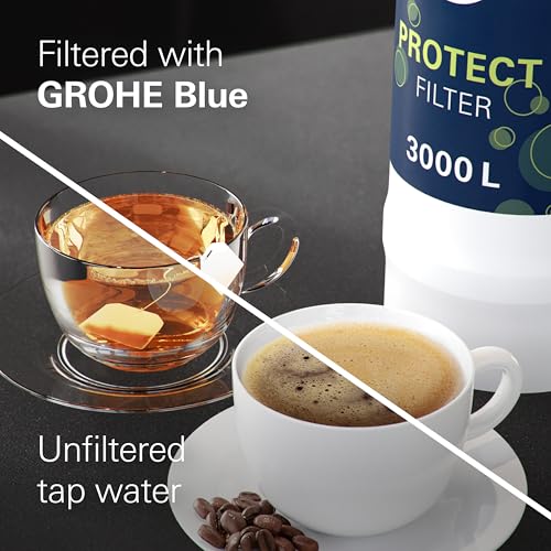 GROHE Filtro UltraSafe, Filtro di Ricambio per Sistemi GROHE Blue, per Elevare il Gusto dell'Acqua, Rimuovere il 99,999% di Batteri e il 99,5% di Piombo, Capacità Media 3000 l o 6 Mesi, 40575002 - 6