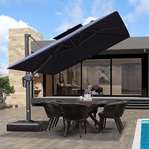 image for PURPLE LEAF 9' X 12' Cantilever Outdoor Umbrellas Large Patio Umbrella