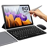 2 in 1 Android Tablet 10 Inch 5G Dual WiFi Tablets with Keyboard 4GB RAM 64GB ROM 128GB Expand,...