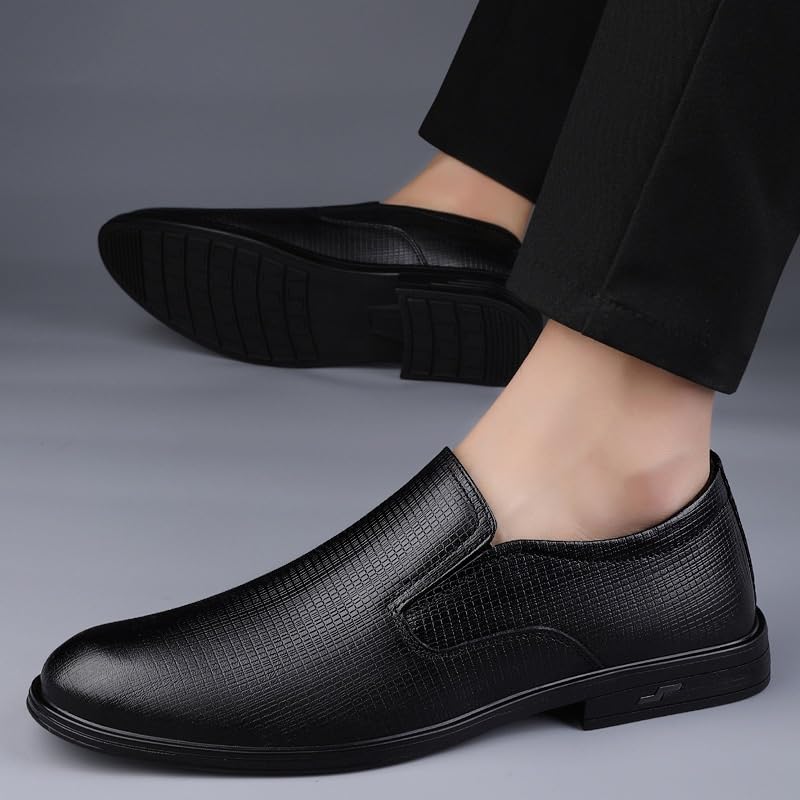 Men Oxfords Business Dress Shoes Formal Brogues Party Comfort Leather Shoe Mens Wingtips Flats Anti-Slip Low Top Non Slip Prom2
