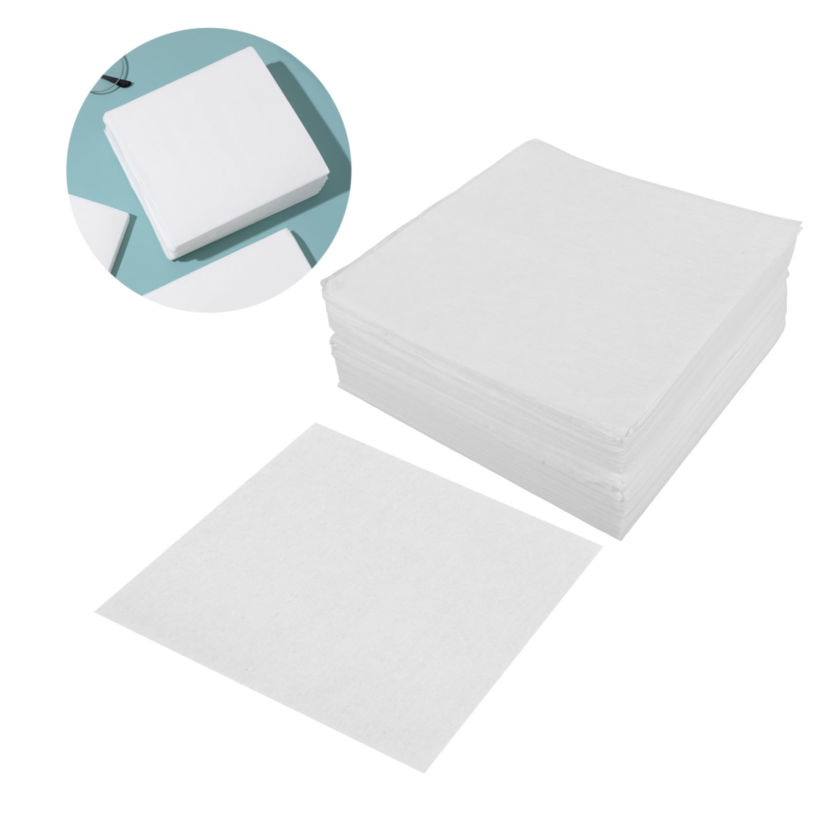 Garneck Lingettes Non Tissées Blanches 300pcs pour Nettoyage Lunettes et Caméras, Portables et Sûres pour Écran D'ordinateur, Petit Nettoyage sans Peluche