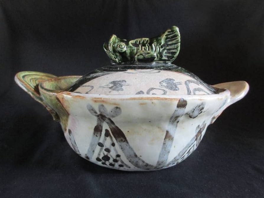 織部◆佐藤和次作品◆蟹の土鍋◆中古品 Yahoo!オークション - 土鍋 織部 蟹絵 土鍋(3人用) 陶芸作家